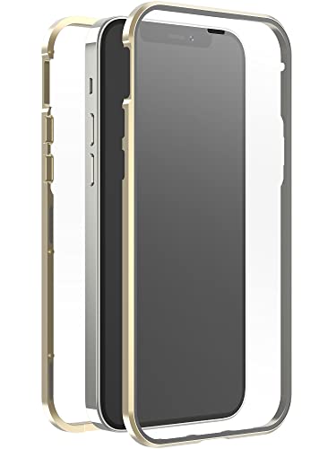 White Diamonds - Hülle 360 Glass Case Passend für Apple iPhone 13 Mini I Handyhülle, Durchsichtig, Magnet Verschluss Cover (Transparent mit goldenem Rahmen) von WHITE DIAMONDS