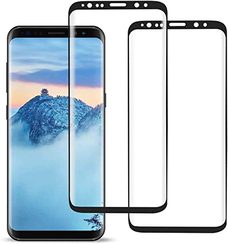 Galaxy S8 Panzerglas schutzfolie, [3 Stück] 3D Full Cover Panzerglasfolie für Galaxy S8,9H Härte,Anti-Kratzer, Anti-Fingerabdruck,Displayschutzfolie für Galaxy S8 von WHJC