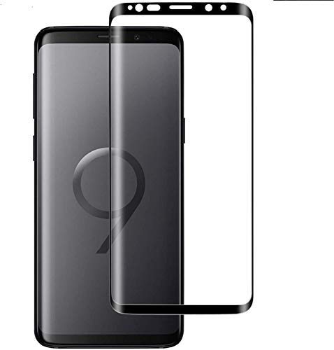 Schutzfolie für Samsung Galaxy S9, [3 Stück] S9 Panzerglas [9H Härte] [3D Abgerundete][Vollständige Abdeckung] [Einfache Installation] [Hüllenfreundlich] Gehärtetem Glas Displayschutzfolie - Schwarz von WHJC