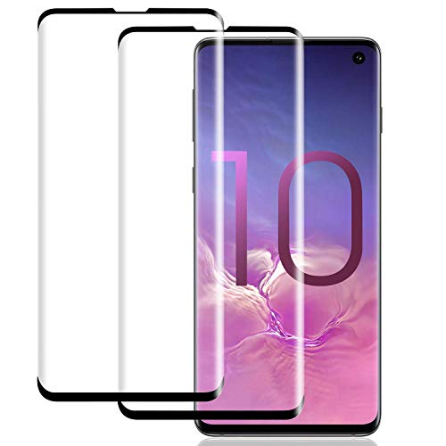 WHJC Displayschutzfolie kompatibel mit Samsung Galaxy S10 Schutzfolie（2 Stück）, Panzerglas Schutzfolie mit Full-Screen Schutz - Fettabweisende Hartglas Folie für Samsung Galaxy S10 (2019) von WHJC