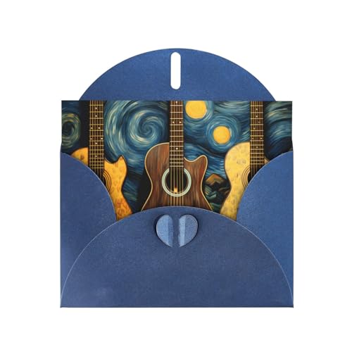 Blaue hochwertige Perlpapier-Grußkarte, 10,2 x 15,2 cm, geeignet für Geburtstagskarten, Party-Einladungen, Drei-Gitarren-Muster Blaue hochwertige Perlpapier-Grußkarte, 10,2 x 15,2 cm, geeignet für Geburtstagskarten, Party-Einladungen, Drei-Gitarren-Muster von WHJYYXDE