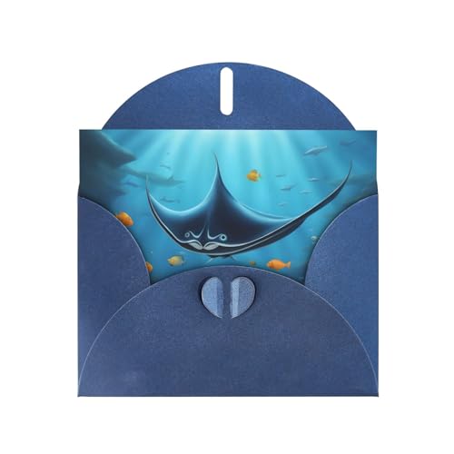 WHJYYXDE Blaue hochwertige Perlpapier-Grußkarte, 10,2 x 15,2 cm, geeignet für Geburtstagskarten, Party-Einladungen, Mantarochen und Fisch-Drucke WHJYYXDE Blaue hochwertige Perlpapier-Grußkarte, 10,2 x 15,2 cm, geeignet für Geburtstagskarten, Party-Einladungen, Mantarochen und Fisch-Drucke von WHJYYXDE