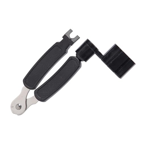 3-in-1 Gitarren-Saiten-Pegs, Stimmgerät, Saitenschneider und Stegstift-Abzieher, Gitarrenwerkzeug zum Reparieren von Zurücksetzen von WHKM