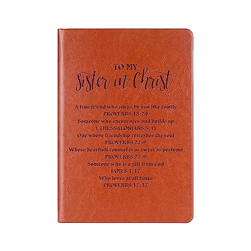 WHLBHG Christian Sister Gift Leather Notebook for Women Sister Religious Sisters in Christ Gifts Christmas Birthday Gifts for Sister Friends Friendship Faith Gifts (To my sisterinchrist) von WHLBHG
