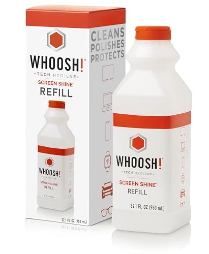 WHOOSH! Screen Cleaner Refill, 950ml | Bildschirmreinigungsflüssigkeit für Pro Premium Screen Cleaner, Eco-Friendly, Safe, Screen Cleaner Spray Refill für Fernseher, Computermonitore WHOOSH! Screen Cleaner Refill, 950ml | Bildschirmreinigungsflüssigkeit für Pro Premium Screen Cleaner, Eco-Friendly, Safe, Screen Cleaner Spray Refill für Fernseher, Computermonitore von WHOOSH!