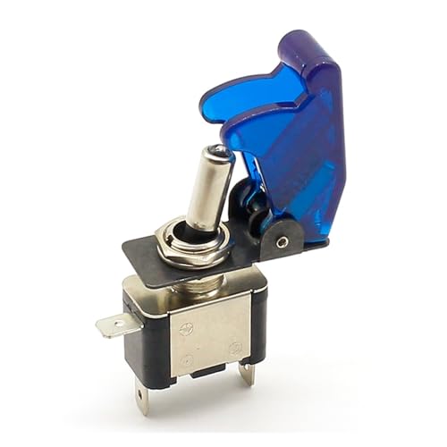1pcs Blue 12V 20A Racing Car Truck Boat Cover LED Push Button Rocker Toggle Switch Control+ dust cover von WHRLQXM