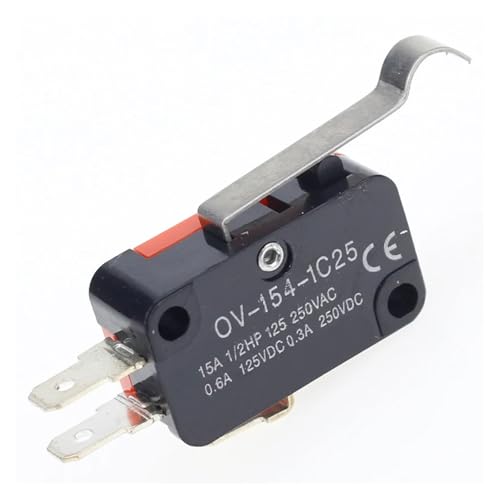 5pcs V-154-1C25 long handle roller Snap Action Push Button SPDT Momentary On-Off Limit Switch 15A 250V Red/Black 5pcs V-154-1C25 long handle roller Snap Action Push Button SPDT Momentary On-Off Limit Switch 15A 250V Red/Black von WHRLQXM