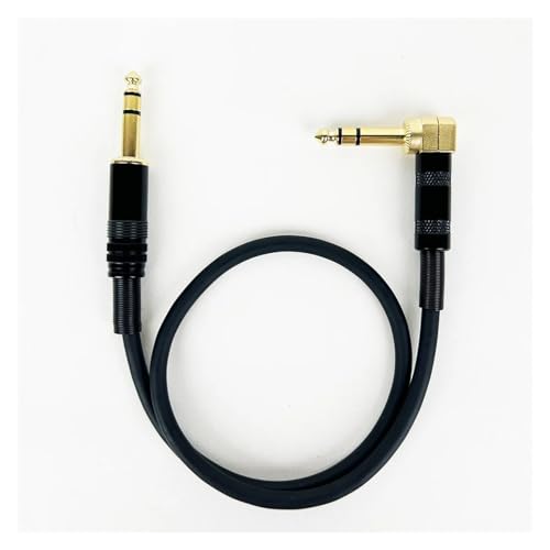0,3–15 m vergoldetes 6,35-mm-Stecker-zu-Stecker-90-Grad-Winkelstück zu geradem Zweikanal-Stereo-1/4-TRS-Musikinstrument-Gitarrenkabel(8m) von WHSDCZ