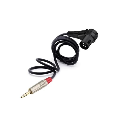 3,5-mm-Stereo-Klinkenstecker mit Goldplatte auf 3-poligen XLR-Stecker, 90-Grad-rechtwinkliger Mikrofon-Audiokabel-Stecker, gebogen, multidirektional(Silver Red,1m) von WHSDCZ