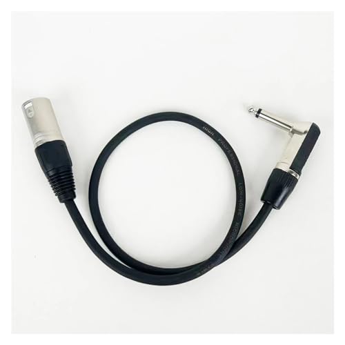 3-poliger XLR-Stecker auf 1/4 (6,35 mm) TS-Winkel-Mono-Klinkenstecker, unsymmetrisches Mikrofonkabel, Mikrofonkabel for dynamisches Mikrofon, 0,3 m–15 m(Silver,2m) von WHSDCZ