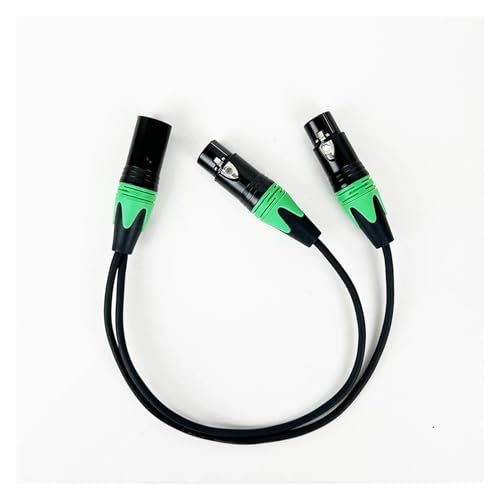 3-poliger XLR-Stecker auf Dual-2-Buchse Y-Splitter-Mikrofon-DJ-Kabeladapter for DVD-Player-Mikrofon 30 cm–50 cm(Green,30CM) von WHSDCZ