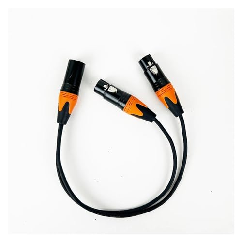 3-poliger XLR-Stecker auf Dual-2-Buchse Y-Splitter-Mikrofon-DJ-Kabeladapter for DVD-Player-Mikrofon 30 cm–50 cm(Orange,30CM) von WHSDCZ