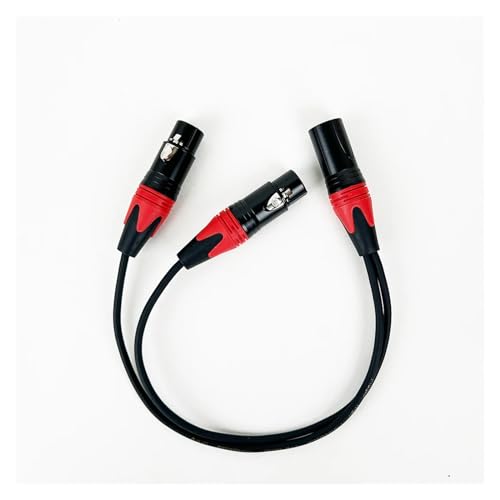 3-poliger XLR-Stecker auf Dual-2-Buchse Y-Splitter-Mikrofon-DJ-Kabeladapter for DVD-Player-Mikrofon 30 cm–50 cm(Rosso,50CM) von WHSDCZ