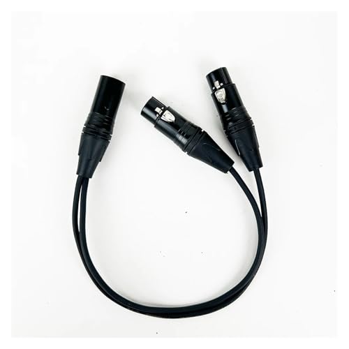 3-poliger XLR-Stecker auf Dual-2-Buchse Y-Splitter-Mikrofon-DJ-Kabeladapter for DVD-Player-Mikrofon 30 cm–50 cm(Svart,30CM) von WHSDCZ