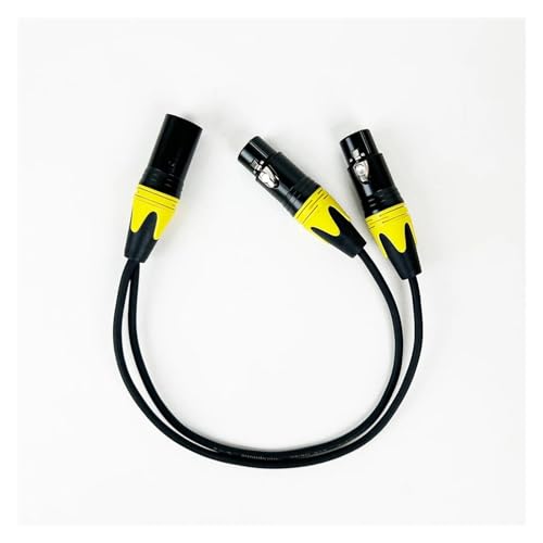3-poliger XLR-Stecker auf Dual-2-Buchse Y-Splitter-Mikrofon-DJ-Kabeladapter for DVD-Player-Mikrofon 30 cm–50 cm(Yellow,50CM) von WHSDCZ