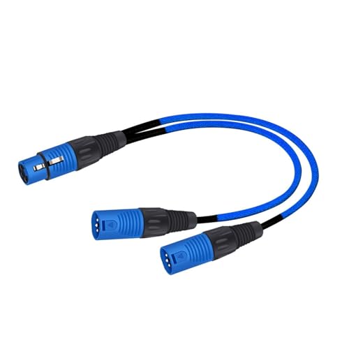 XLR-Y-Splitterkabel, 3-polig, XLR-Buchse auf Dual-2-Stecker, farbiges Y-Line-symmetrisches Mikrofon-Adapter-Patchkabel, 0,5 m–5 m(Blu,1.5 m) von WHSDCZ