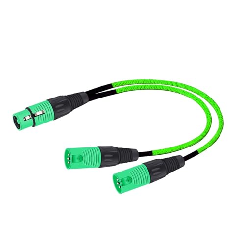 XLR-Y-Splitterkabel, 3-polig, XLR-Buchse auf Dual-2-Stecker, farbiges Y-Line-symmetrisches Mikrofon-Adapter-Patchkabel, 0,5 m–5 m(Green,2.98m) von WHSDCZ