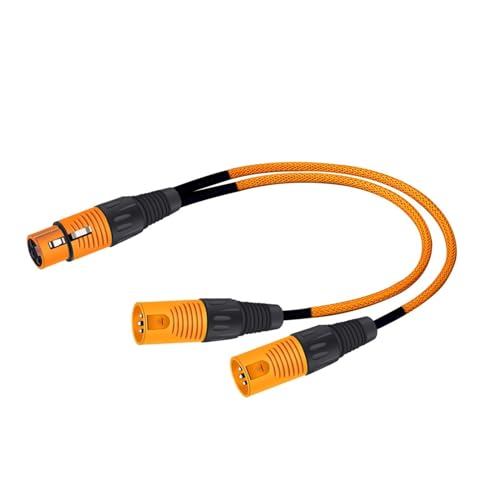 XLR-Y-Splitterkabel, 3-polig, XLR-Buchse auf Dual-2-Stecker, farbiges Y-Line-symmetrisches Mikrofon-Adapter-Patchkabel, 0,5 m–5 m(Orange,1.5 m) von WHSDCZ