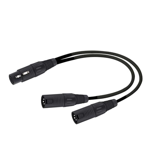 XLR-Y-Splitterkabel, 3-polig, XLR-Buchse auf Dual-2-Stecker, farbiges Y-Line-symmetrisches Mikrofon-Adapter-Patchkabel, 0,5 m–5 m(Svart,1m) von WHSDCZ