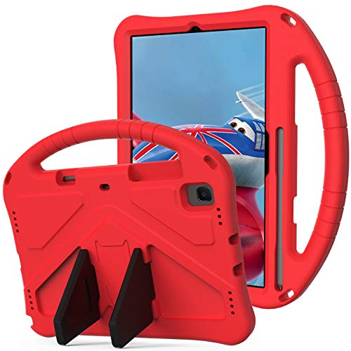 WHWOLF Kinder Hülle für Samsung Galaxy Tab S6 (SM-T860/SM-T865) 10,5 Zoll Tablet Cover Schutzhülle mit Klappstütze Griff Stoßdämpfung Leicht EVA Schutz Langlebig - Rot von WHWOLF