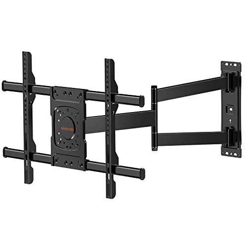 TV Wandhalterung Schwenkbar WHYFONE Neigbar Universal Ecke TV Halterung 83,8cm Langer Arm Volle Bewegung Wandhalterung Fernseher für 32-75 Zoll Flach&Curved Fernseher bis zu 45kg, Max. VESA 600x400mm von WHYFONE