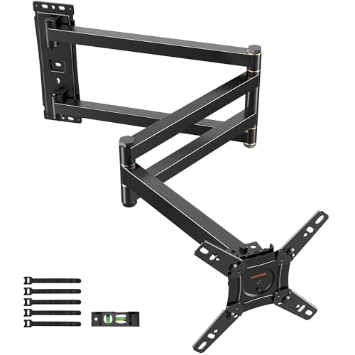 TV Wandhalterung mit 1036mm Langem Arm WHYFONE 180° Drehung Fernseher Wandhalterung Schwenkbar Ecke TV Halterung für 13-43 Zoll Flach & Curved Fernseher oder Monitor bis 25kg, max. VESA 200x200mm von WHYFONE