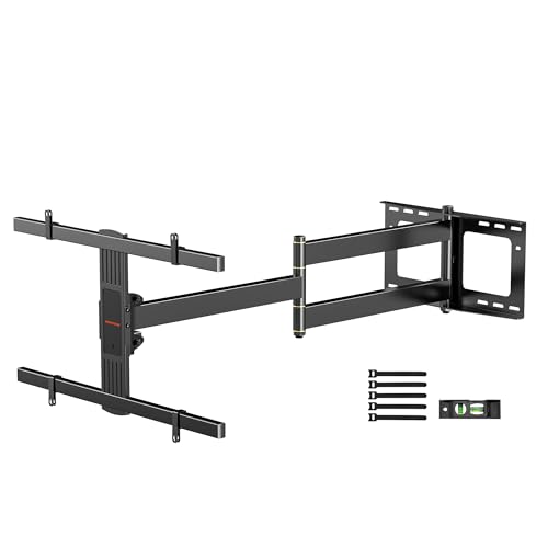 WHYFONE Vollbewegliche TV-Wandhalterung mit langem Arm und 109 cm Verlängerung für die meisten 94-203,2 cm (43-80 Zoll) Fernseher bis zu 45 kg von WHYFONE