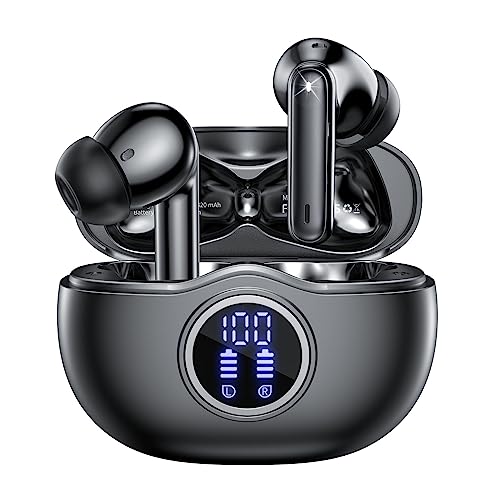 Bluetooth Kopfhörer, Kopfhörer Kabellos Bluetooth 5.3 In Ear mit Indicateur LED, 40 Std ENC Lärmreduzierung dual Mikrofon HiFi Stereo Kopfhörer, IP7 Wasserdicht in ear Ohrhörer für Sport und Arbeit von WHYKJTEK