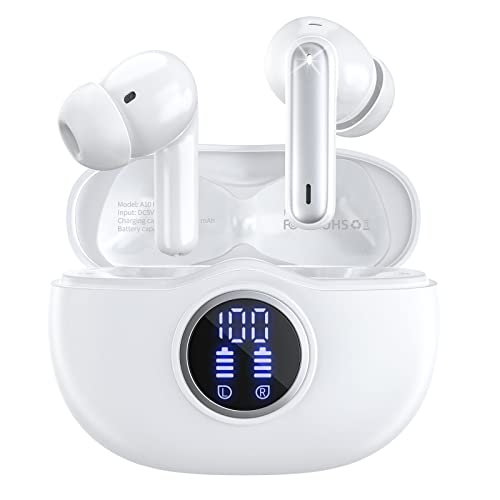 Bluetooth Kopfhörer, Kopfhörer Kabellos Bluetooth 5.3 In Ear mit Indicateur LED, 40 Std ENC Lärmreduzierung dual Mikrofon HiFi Stereo Kopfhörer, IP7 Wasserdicht in ear Ohrhörer für Sport und Arbeit von WHYKJTEK