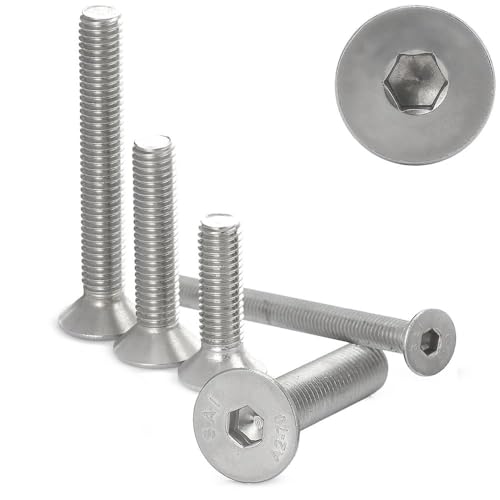 10 Stück Senkkopfschrauben M6x80 mit Innensechskant Edelstahl A2 Senkschrauben DIN 7991 / ISO 10642 WIBTEC® von WIBTEC