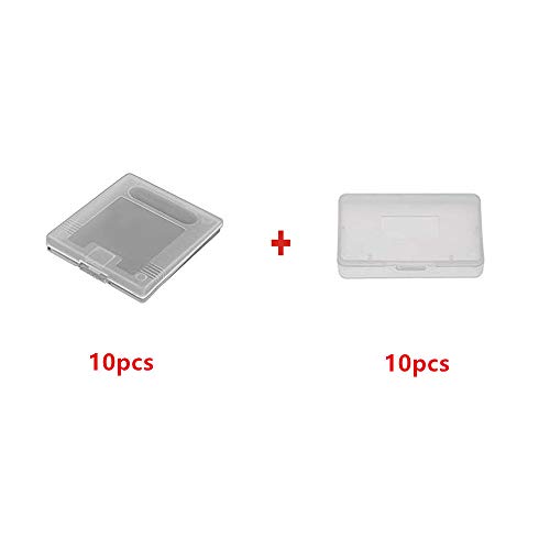 WICAREYO 10PCS Klar White Game Cartridge Schutzhülle für Game Boy Color GBC & 10PCS Clear Schutz Spiel Fall Dust Cover für Gameboy Advance GBA von WICAREYO