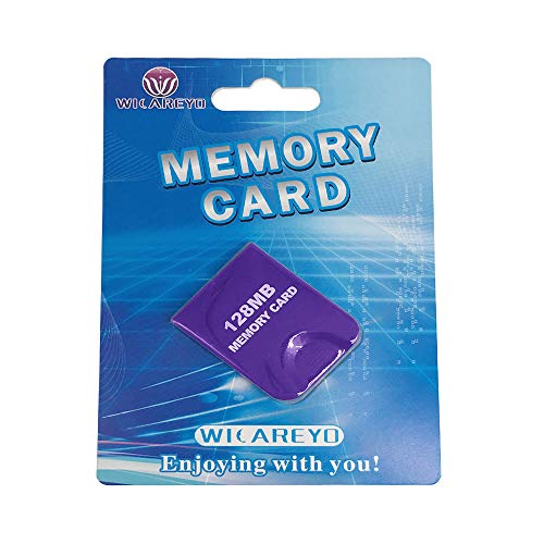 WICAREYO 128M Speicherkarte Memory Card Mit Hoher Kapazität mit Paket Für Wii NGC Gamecube Konsole,Lila von WICAREYO