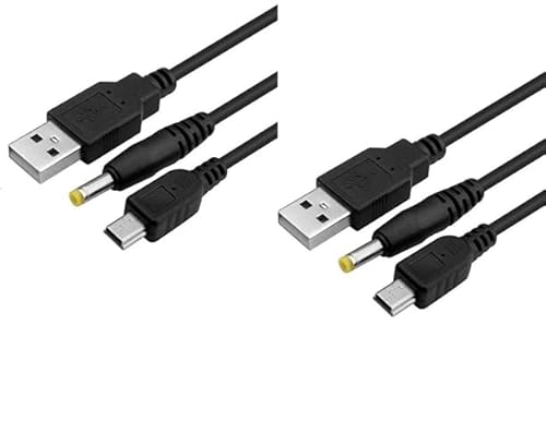 WICAREYO 2 Stück Ladekabel für PSP, USB Data Power Ladegerät Kabel für PSP 2000 3000 von WICAREYO