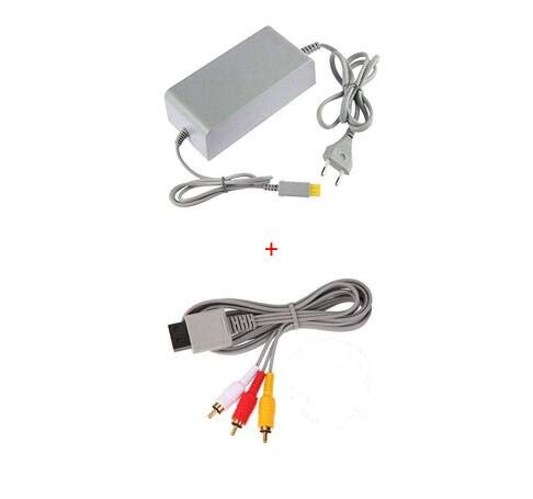 WICAREYO AC Netzteil Adapter Wandladegerät EU Stecker mit Audio Video AV RCA Video Composite Kabel für Wii U Konsolensystem von WICAREYO