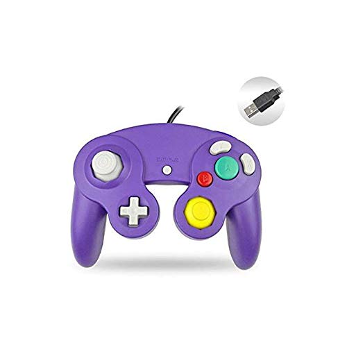 WICAREYO Classic USB Wired Controller Gamepad für PC und Mac NGC Stil Lila von WICAREYO