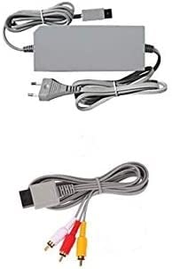 WICAREYO Netzteil Adapter Ladegerät EU Stecker mit Audio Video AV RCA Video Composite Kabel für Wii Konsolensystem von WICAREYO