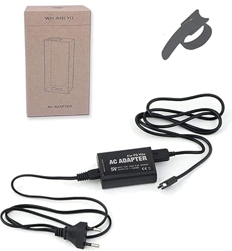 WICAREYO Netzteil Ladegerät für PS Vita 1000, Netzteil Wand Aufladeeinheit Adapter mit Kable Wickler 2m/6.5ft Langen EU Stromkabel für PS Vita 1000 von WICAREYO