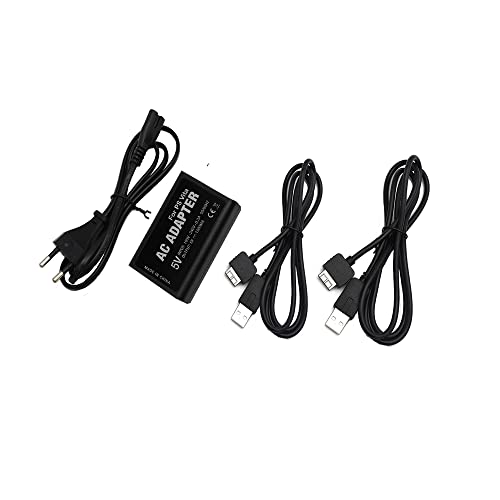 WICAREYO Netzteil mit USB Ladekabel für PS Vita 1000, Ladegerät AC Netzteil Aufladeeinheit Adapter mit Netzkabel EU Stromkabel für PS Vita 1000 von WICAREYO