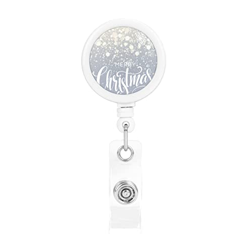 Weihnachtsschriftzug auf Schneeflocken-Glanz, einziehbarer Ausweishalter, Ausweisrollenhalter mit ID-Clip, Krokodilklemme Weihnachtsschriftzug auf Schneeflocken-Glanz, einziehbarer Ausweishalter, Ausweisrollenhalter mit ID-Clip, Krokodilklemme von WICRON