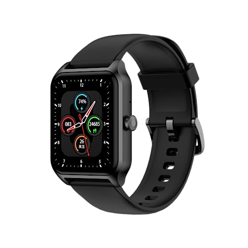 WIFIT - Smartwatch WiWatch S Plus schwarz Android und iOS -IP68 - A-GPS - Herzfrequenzmesser - Schlafmonitor - Sauerstoffsensor - 100 Sportmodi - Akkulaufzeit 10 Tage, Schwarz, Large, Hybrid von WIFIT