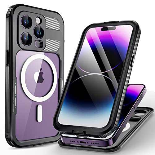 WIFORT für iPhone 14 Pro Max Wasserdicht Hülle mit Magsafe - 360 Grad Schutzhülle Outdoor Handyhülle IP68 Waterproof Case Stoßfest Staubdicht Komplettschutz Panzerhülle mit Displayschutz Schwarz von WIFORT
