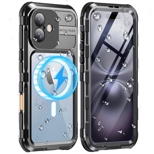 WIFORT für iPhone 16 Plus Hülle Wasserdicht, 360 Grad Outdoor Metall Komplettschutz, IP68 Waterproof Staubdicht Handyhülle Stoßfeste Panzerhülle Hard Case mit Kameraschutz Displayschutz, Schwarz WIFORT für iPhone 16 Plus Hülle Wasserdicht, 360 Grad Outdoor Metall Komplettschutz, IP68 Waterproof Staubdicht Handyhülle Stoßfeste Panzerhülle Hard Case mit Kameraschutz Displayschutz, Schwarz von WIFORT