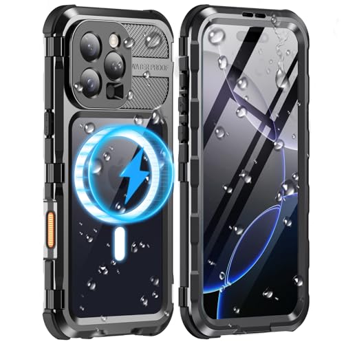 WIFORT für iPhone 16 Pro Hülle Wasserdicht, 360 Grad Outdoor Metall Komplettschutz, IP68 Waterproof Staubdicht Handyhülle Stoßfeste Panzerhülle Hard Case mit Kameraschutz Displayschutz, Schwarz WIFORT für iPhone 16 Pro Hülle Wasserdicht, 360 Grad Outdoor Metall Komplettschutz, IP68 Waterproof Staubdicht Handyhülle Stoßfeste Panzerhülle Hard Case mit Kameraschutz Displayschutz, Schwarz von WIFORT