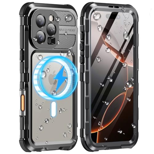 WIFORT für iPhone 16 Pro Max Hülle Wasserdicht, 360 Grad Outdoor Metall Komplettschutz, IP68 Waterproof Staubdicht Handyhülle Stoßfeste Panzerhülle Hard Case mit Kameraschutz Displayschutz, Schwarz WIFORT für iPhone 16 Pro Max Hülle Wasserdicht, 360 Grad Outdoor Metall Komplettschutz, IP68 Waterproof Staubdicht Handyhülle Stoßfeste Panzerhülle Hard Case mit Kameraschutz Displayschutz, Schwarz von WIFORT