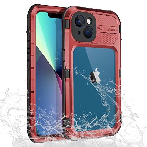 WIFORT iPhone 13 Metall Outdoor Hülle, IP68 Wasserdicht Handyhülle, Militärstandard Stoßfest Staubdicht Stürzen Schutzhülle, 360 Grad Schutz mit Displayschutz Heavy Duty Handyhülle,6.1" Rot WIFORT iPhone 13 Metall Outdoor Hülle, IP68 Wasserdicht Handyhülle, Militärstandard Stoßfest Staubdicht Stürzen Schutzhülle, 360 Grad Schutz mit Displayschutz Heavy Duty Handyhülle,6.1" Rot von WIFORT
