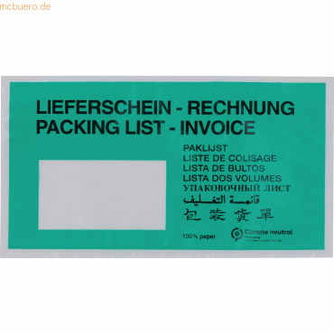 WIHEDÜ Lieferscheintasche 440.668 DIN lang Pergamin 250 Stück WIHEDÜ Lieferscheintasche 440.668 DIN lang Pergamin 250 Stück von WIHEDÜ