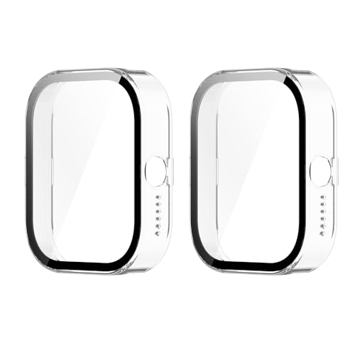 WIIKAI 2 Pack Hülle mit Glas Displayschutz Kompatibel mit CMF by Nothing Watch Pro Rundum Schutzhülle Schutz Case.(transparent) von WIIKAI