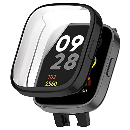 WIIKAI Hülle mit TPU DisplayschutzKompatibel mit RedMi Watch 3 Rundum Schutzhülle Schutz Case.(schwarz) von WIIKAI