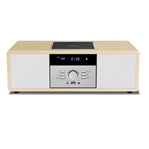 Bluetooth-Stereoanlage für Zuhause mit CD-Player, Vintage-HiFi-Musiksystem aus Holz mit Bluetooth, UKW-Radio, AUX- und USB-Eingang, Fernbedienung, Kompaktradio und Stereoanlage Bluetooth-Stereoanlage für Zuhause mit CD-Player, Vintage-HiFi-Musiksystem aus Holz mit Bluetooth, UKW-Radio, AUX- und USB-Eingang, Fernbedienung, Kompaktradio und Stereoanlage von WIITHINK
