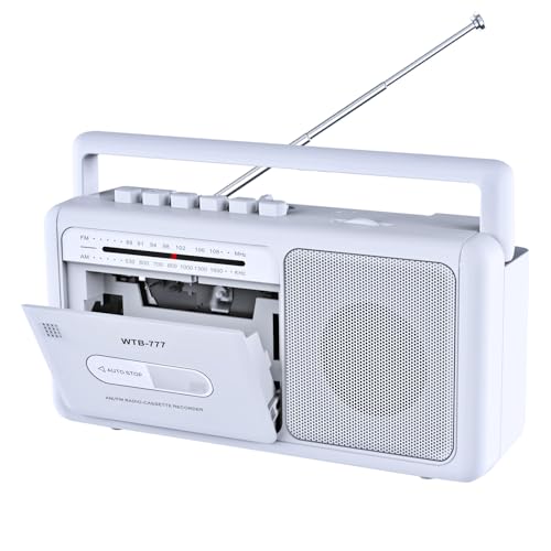 Tragbare Kassettenspieler Boombox,Vintage-AM/FM-Stereoradio mit Bluetooth, USB, Kopfhöreranschluss, tragbarer Kassettenrekorder für zu Hause oder draußen von WIITHINK